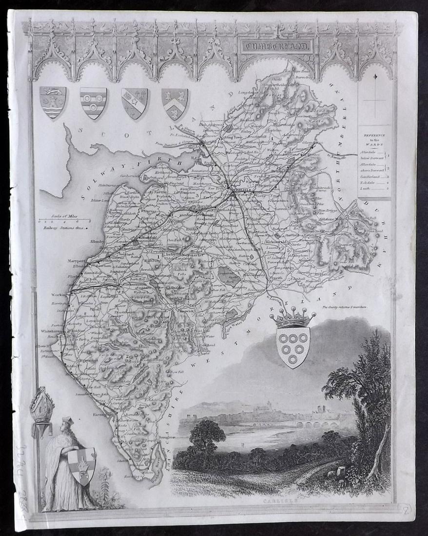 Moule, Thomas C1838 British Map. Cumberland (1 of 2)