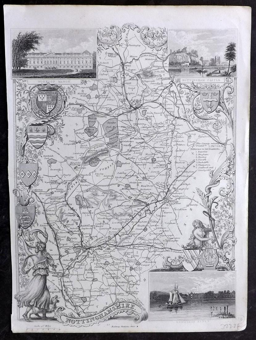 Moule, Thomas C1838 British Map. Nottingham (1 of 2)