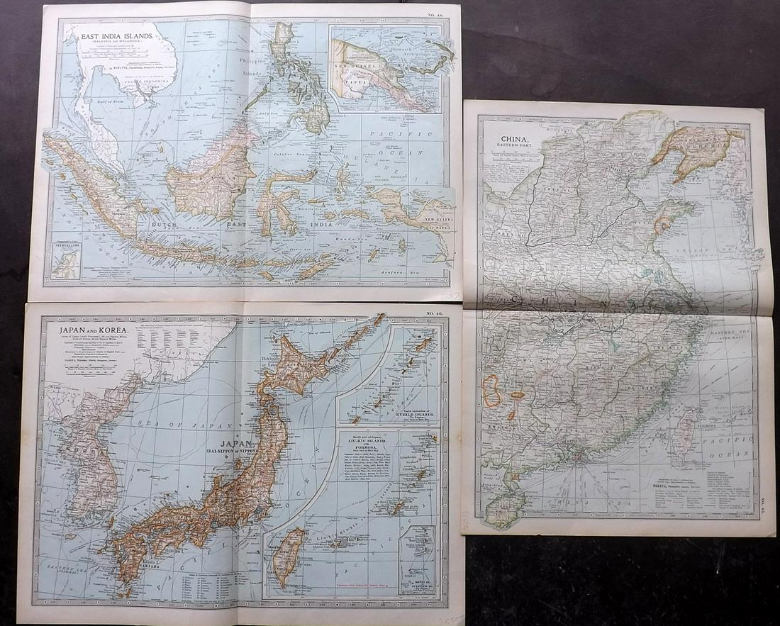China, Japan, Korea & East Indies 1903 Lot of 3 Maps (1 of 2)