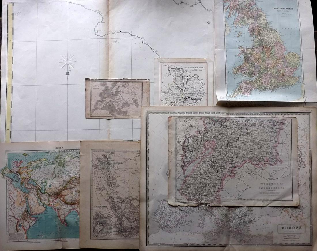 Maps 19th Century. Mixed Lot of 8 (1 of 5)