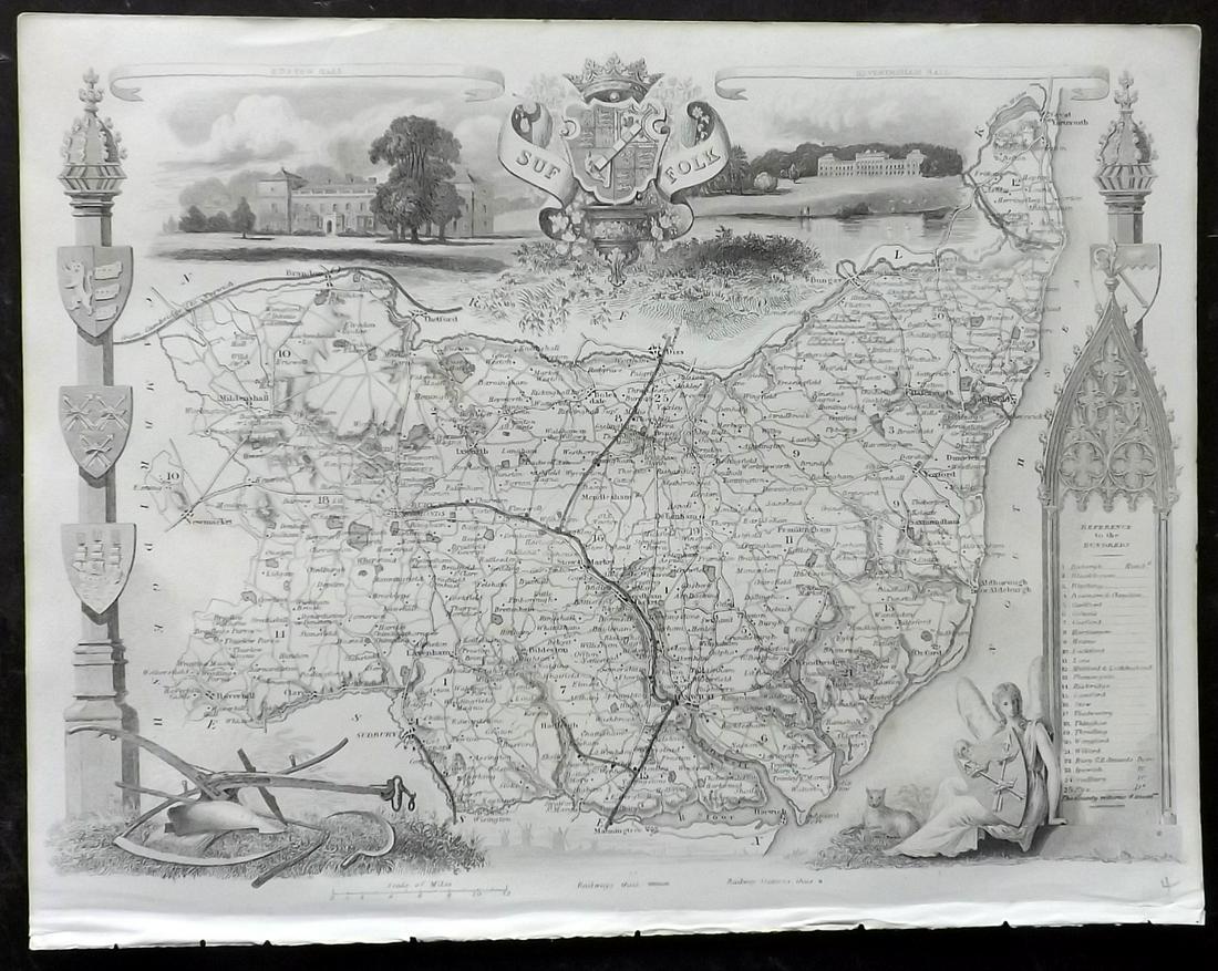 Moule, Thomas C1850 British Map. Suffolk (1 of 2)