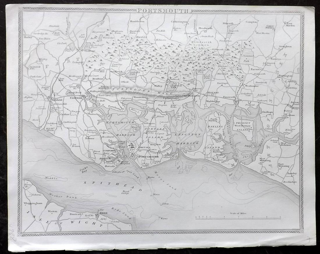 Moule, Thomas C1850 British Map. Portsmouth (1 of 2)