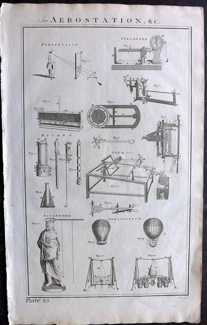 Howard, George 1796 Folio Print. Hot Air Balloon etc (1 of 2)