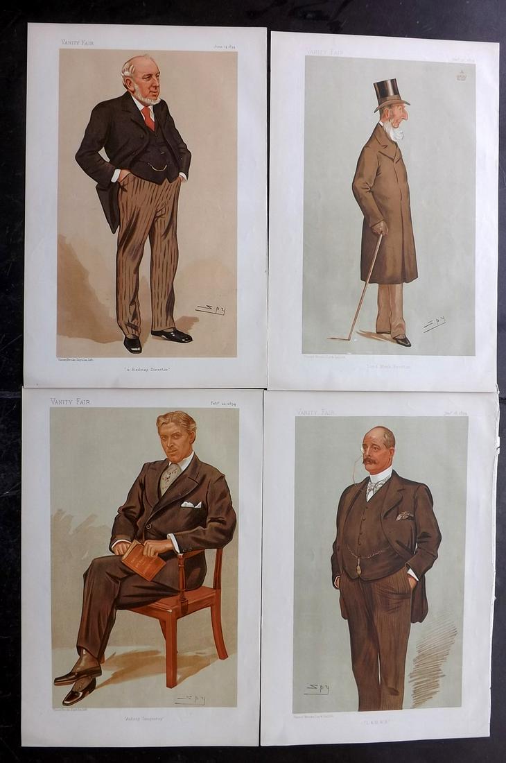 Vanity Fair Prints 1894 Mixed Lot of 4 Spy Cartoons: Chromolithographs Published 1869-1914, London for "Vanity Fair" With accompanying biographical text. Paper Size: 15 x 11 inch (38 x 28cm) Good Condition