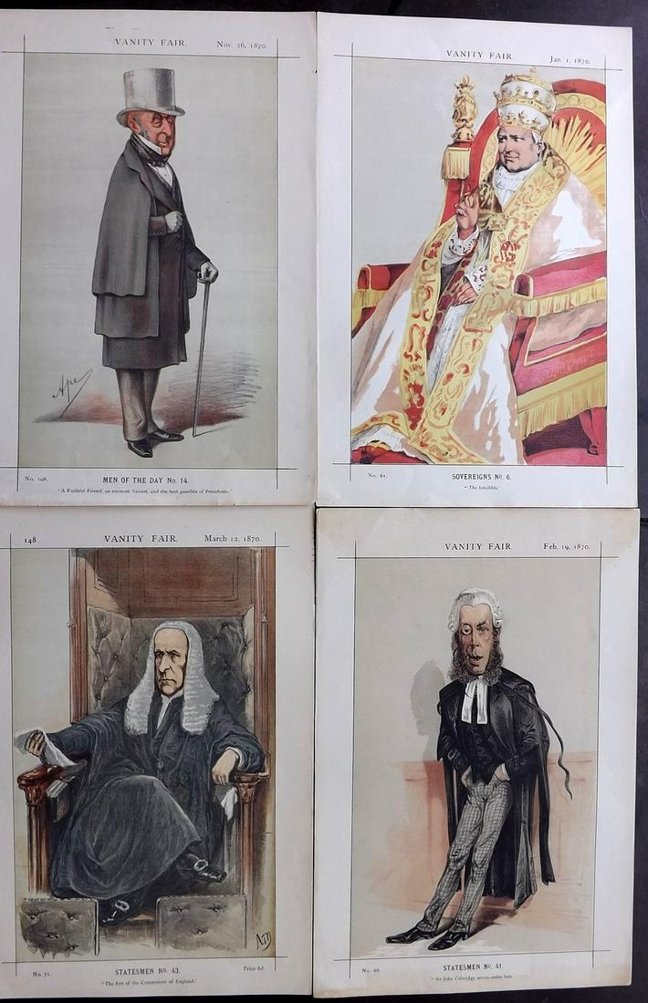 Vanity Fair Prints 1870 Mixed Lot of 4 incl Pope (1 of 2)