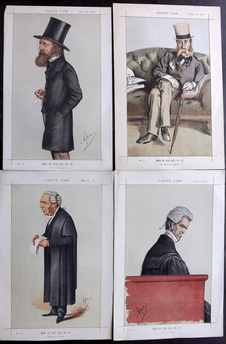Vanity Fair Prints 1871 Mixed Lot of 4 Incl Tennyson (1 of 2)