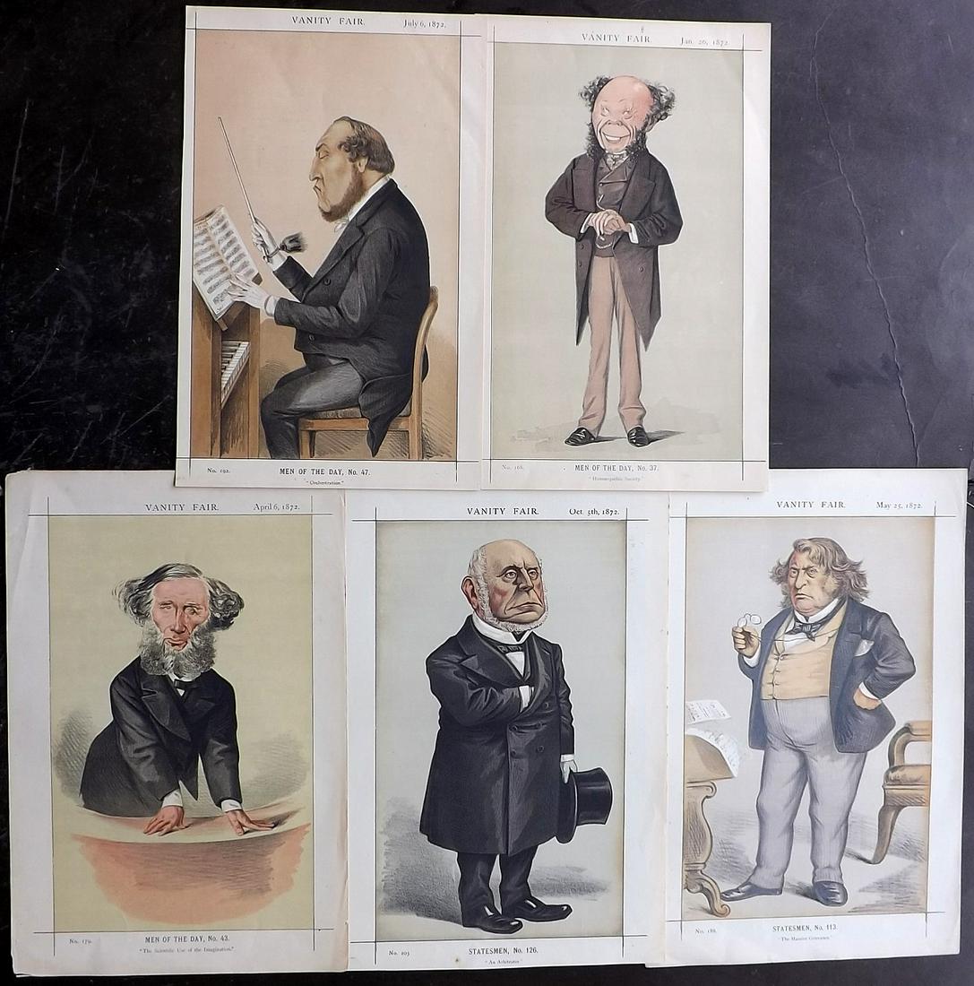 Vanity Fair Prints 1871 Mixed Lot of 5 Incl Americans (1 of 2)