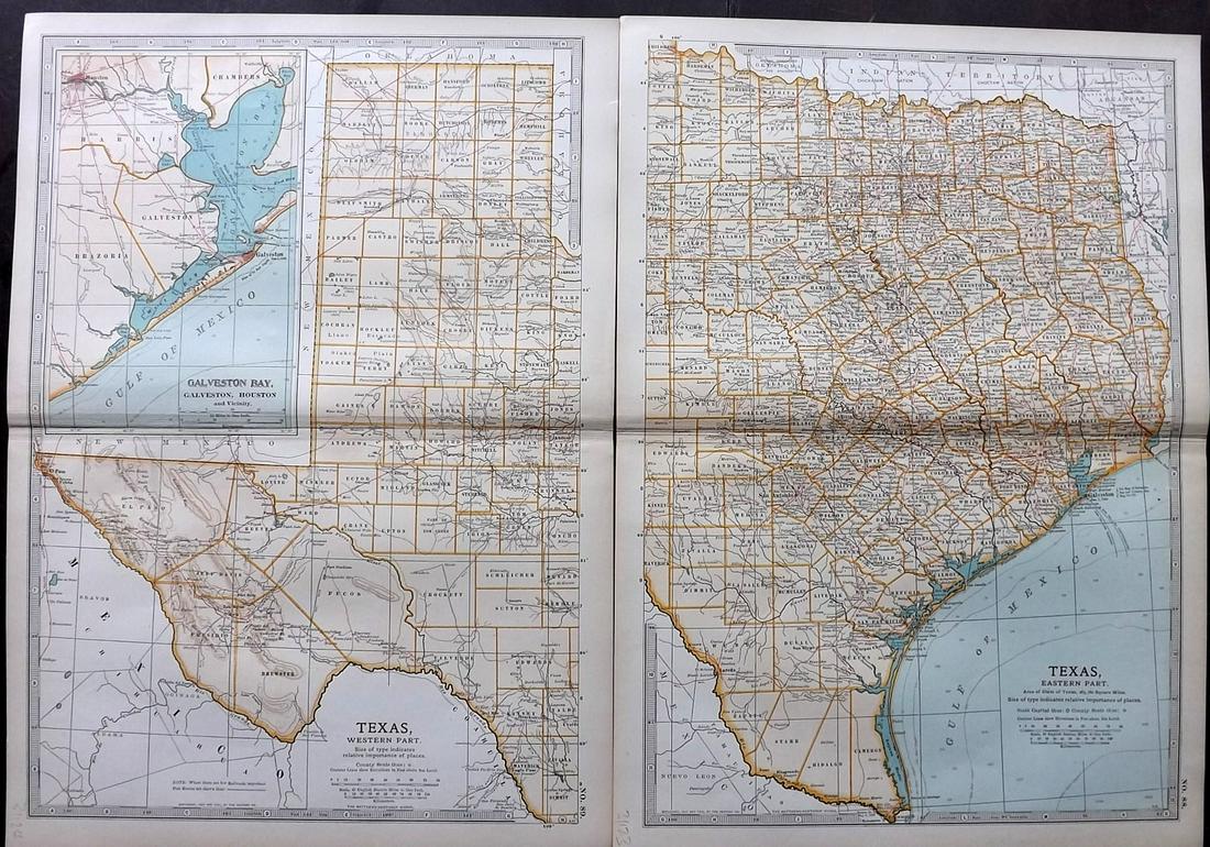 USA 1903 Pair of Maps - Texas (1 of 2)