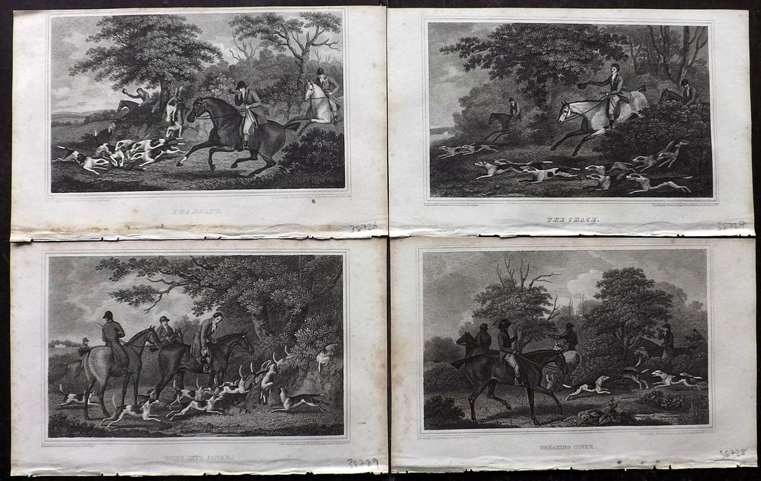 Sporting Magazine 1820 Set of 4 Foxhunting Prints (1 of 2)