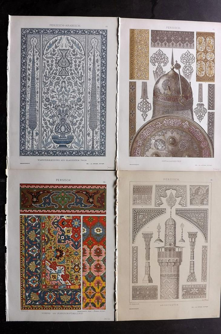 Dolmetsch, Heinrich 1895 Lot of 4 Prints. Persian (1 of 2)
