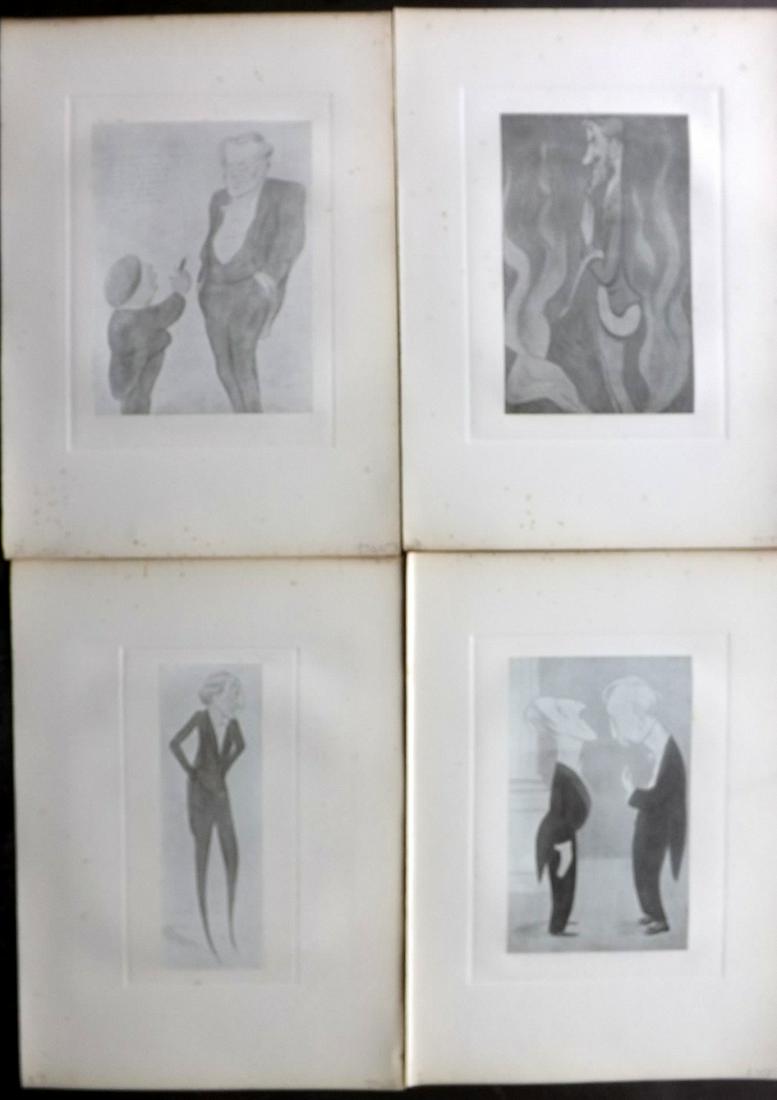 Beerbohm, Max 1907 Lot of 4 Folio Caricatures (1 of 2)