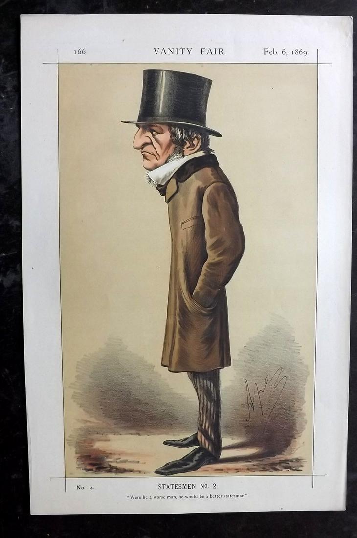 Vanity Fair Print 1869 William Gladstone, Prime (1 of 1)