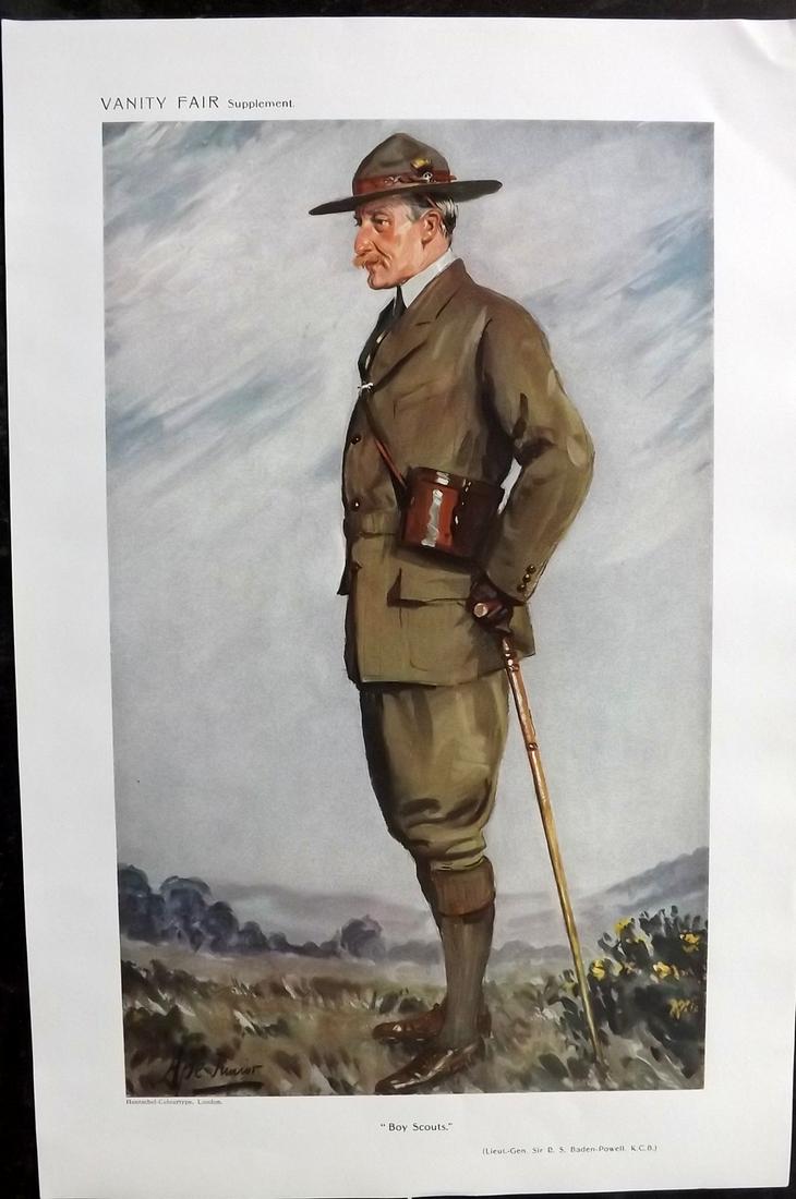 Vanity Fair Print 1911 Baden Powell, Boy Scouts (1 of 1)