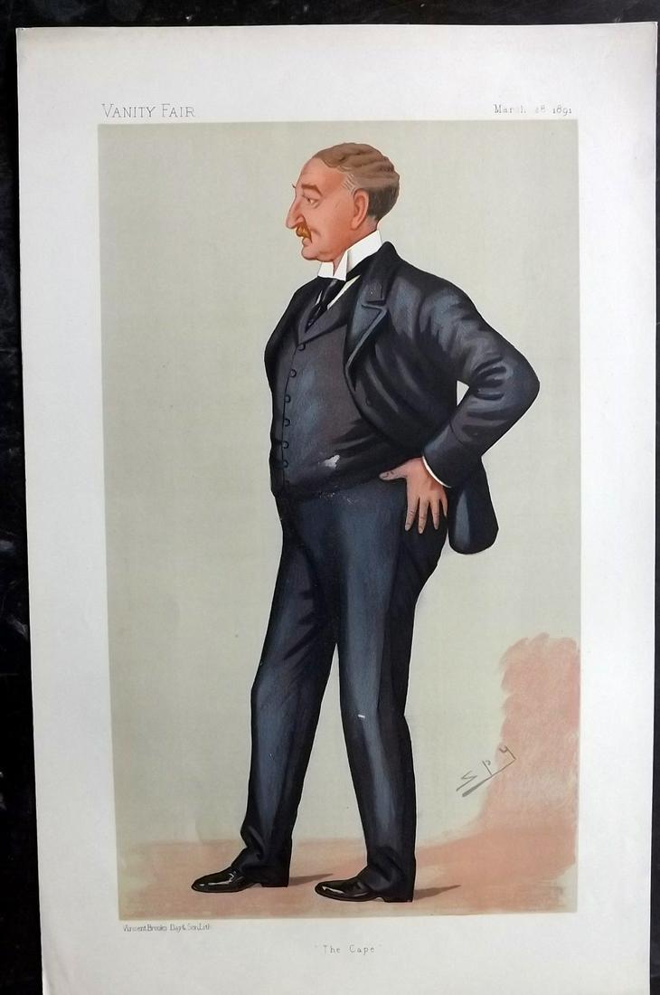 Vanity Fair Print 1891 Cecil Rhodes, Business (1 of 1)