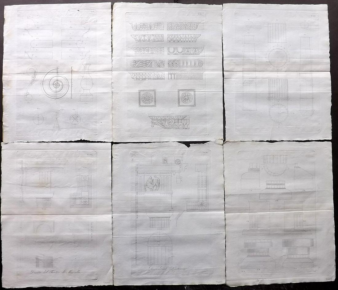 Ginesi, Antonio 1835 Lot of 6 Architectural Prints (1 of 2)