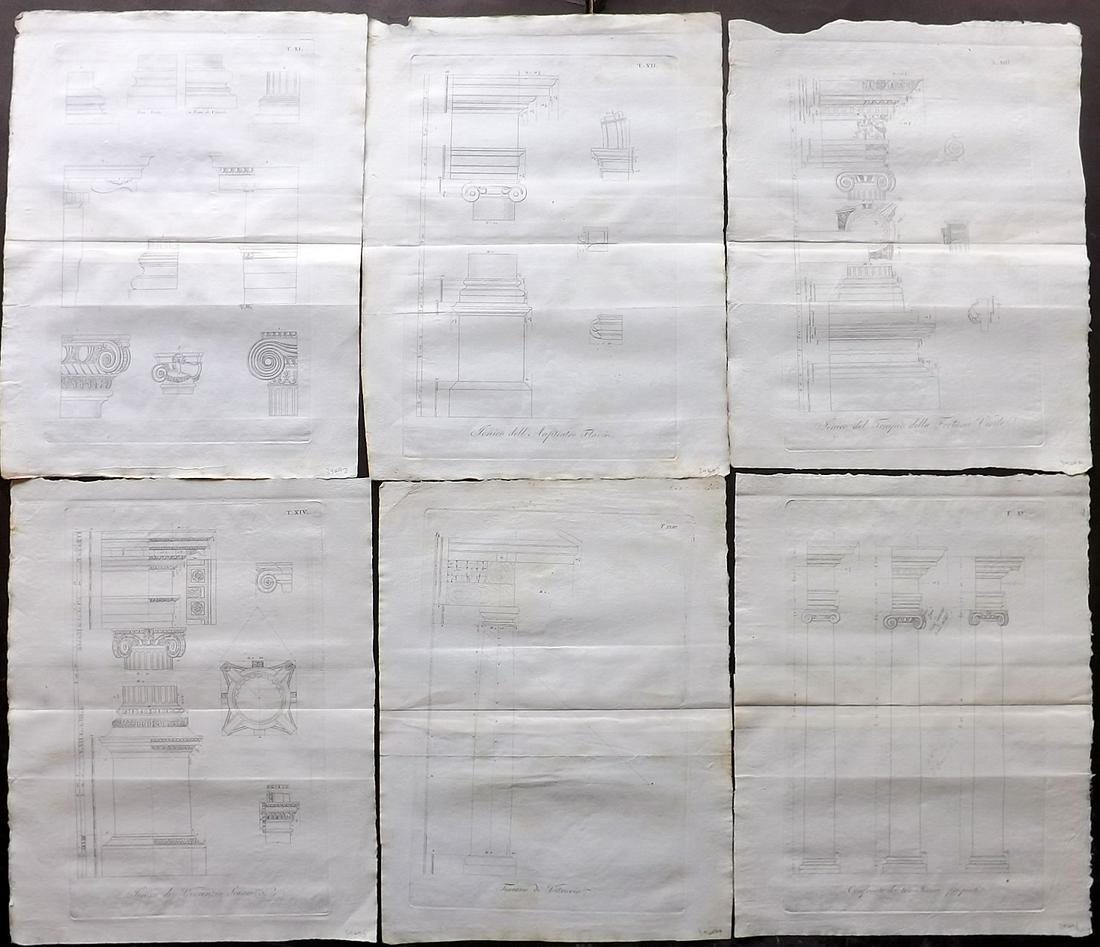 Ginesi, Antonio 1835 Lot of 6 Architectural Prints (1 of 2)