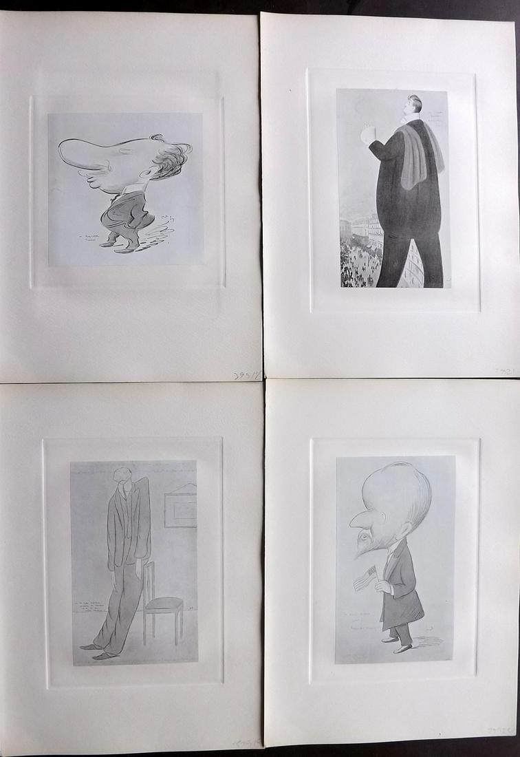 Beerbohm, Max 1907 Lot of 4 Folio Caricatures (1 of 2)