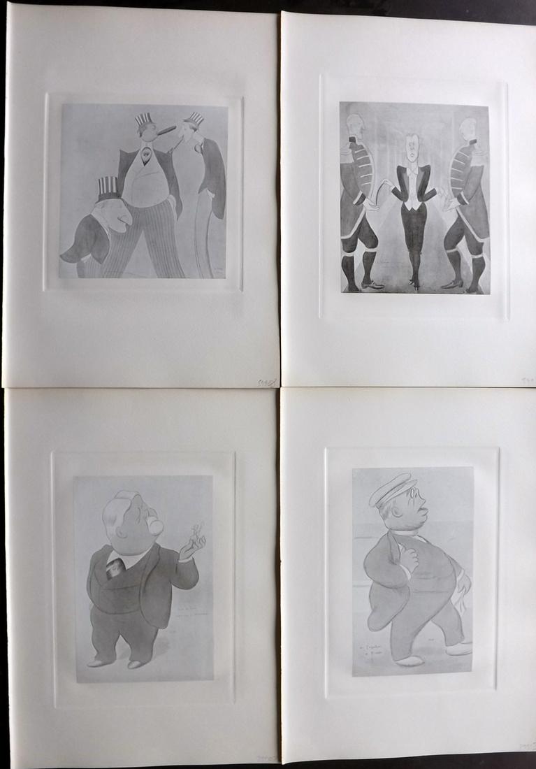 Beerbohm, Max 1907 Lot of 4 Folio Caricatures (1 of 2)