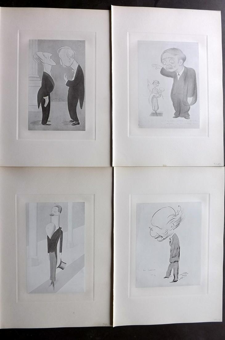 Beerbohm, Max 1907 Lot of 4 Folio Caricatures (1 of 2)