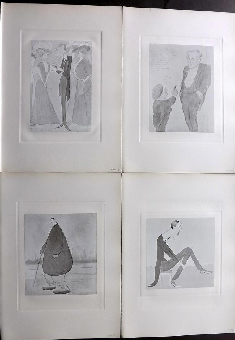 Beerbohm, Max 1907 Lot of 4 Folio Caricatures (1 of 2)