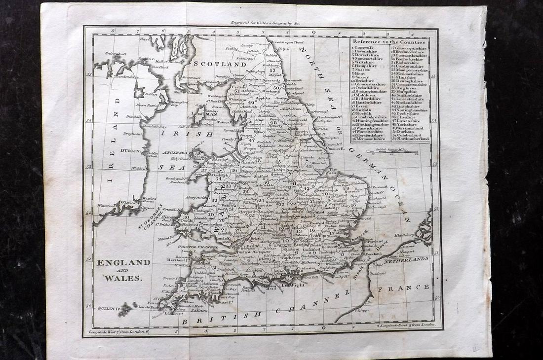 Walker, John 1815 Antique Map of England & Wales (1 of 1)