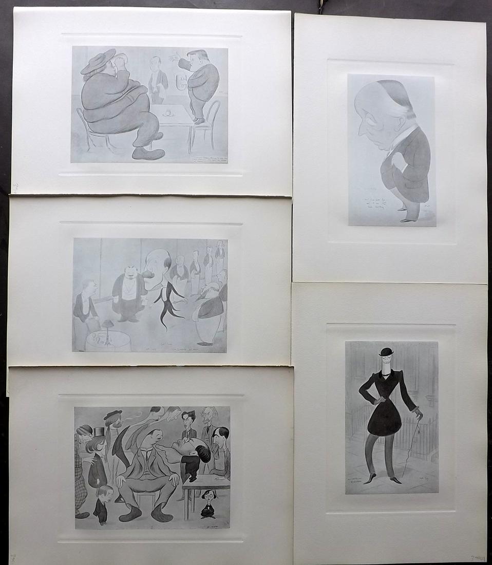 Beerbohm, Max 1907 Lot of 5 Folio Caricatures (1 of 2)