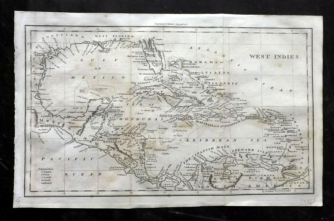 Walker, John 1815 Antique Map of West Indies (1 of 1)