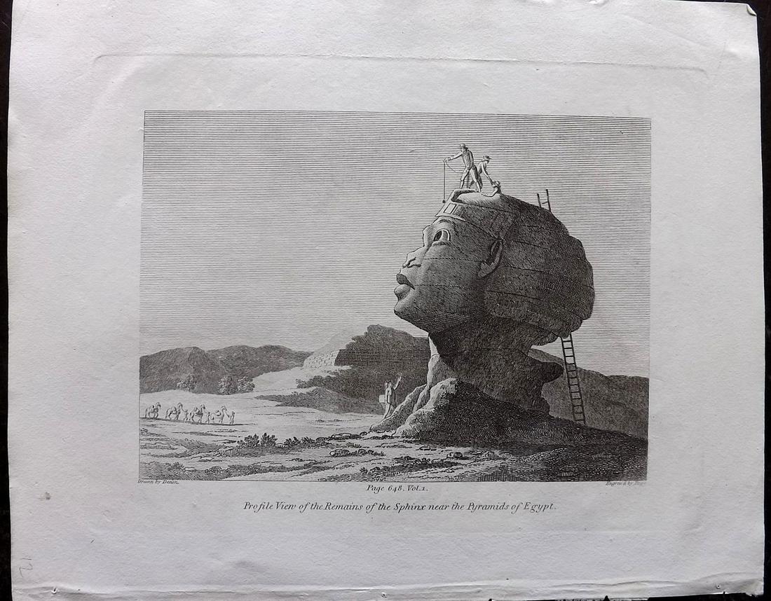 Cooke, George 1801 Antique Print of the Sphinx, Egypt: Copper Plates Published 1801-07 by Macdonald & Son, London for "Modern and Authentic System of Universal Geography" By George A. Cooke. Paper Size: 10 x 8 inch (26 x 21cm) Good Condition