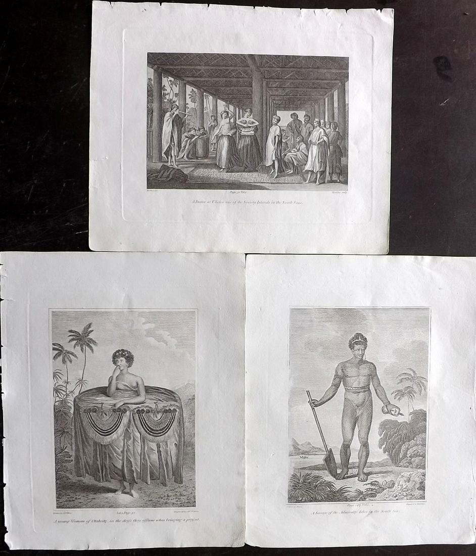 Cooke, George 1801 Lot of 3 Prints. Pacific Natives (1 of 2)