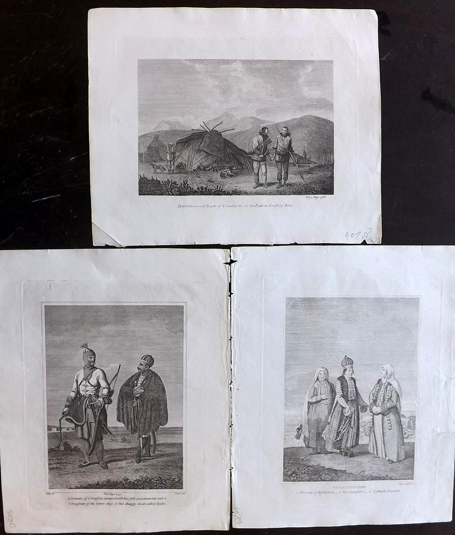 Cooke, George 1801 Lot of 3. Siberia, Russia Tartary: Copper Plates Published 1801-07 by Macdonald & Son, London for "Modern and Authentic System of Universal Geography" By George A. Cooke. Paper Size: 10 x 8 inch (26 x 21cm) Good Condition