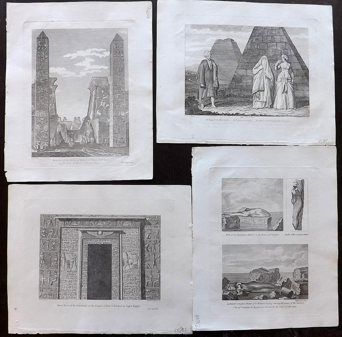 Cooke, George 1801 Lot of 4 Prints. Egypt: Copper Plates Published 1801-07 by Macdonald & Son, London for "Modern and Authentic System of Universal Geography" By George A. Cooke. Paper Size: 10 x 8 inch (26 x 21cm) Good Condition