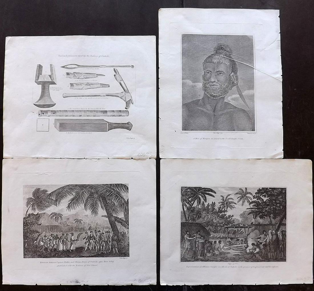 Cooke, George 1801 Lot of 4 Prints. Tahiti etc, Pacific (1 of 2)