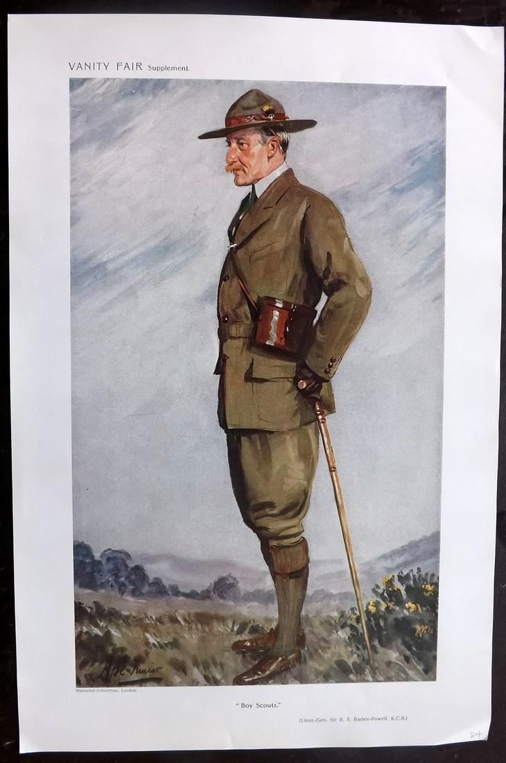 Vanity Fair Print 1911 Baden Powell, Boy Scouts (1 of 1)
