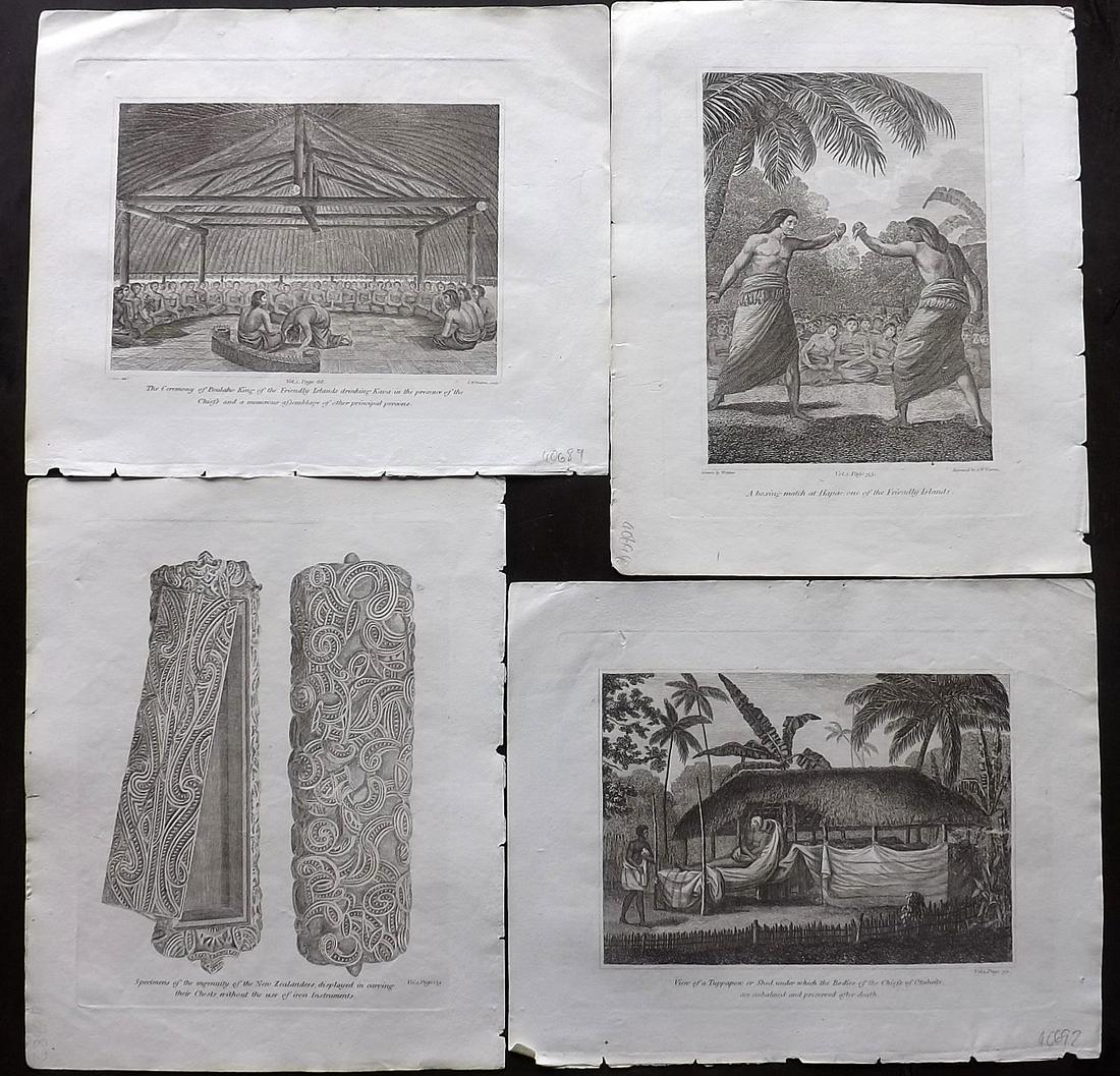 Cooke, George 1801 Lot 4 Prints. Pacific. Cook's Voyage (1 of 2)