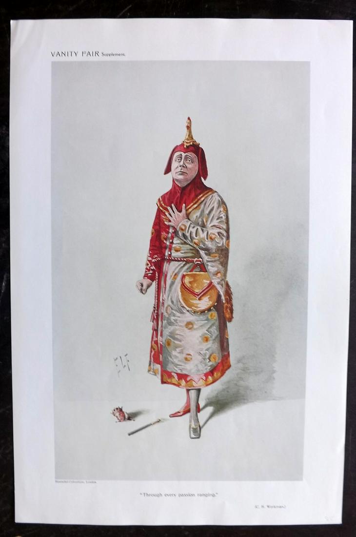 Vanity Fair Print 1910 C. H. Workman, Theatre: Chromolithograph Published 1869-1914, London for "Vanity Fair" Paper Size: 15 x 10 inch (38 x 25cm) Good Condition