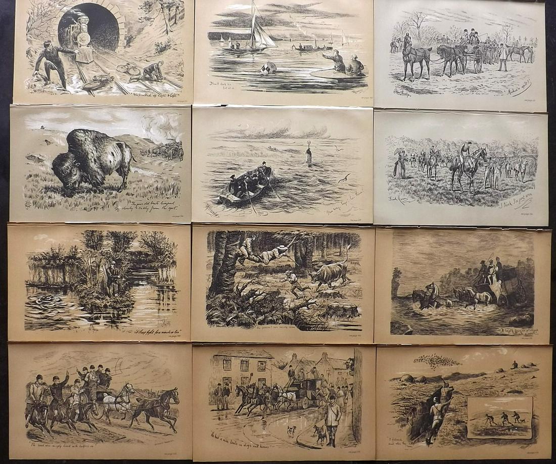 Fores C1890 Lot of 12 Antique Sporting Prints (1 of 2)
