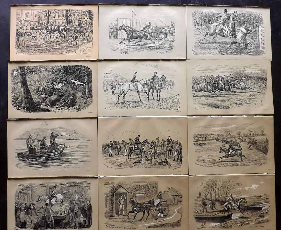 Fores C1890 Lot of 12 Antique Sporting Prints (1 of 2)