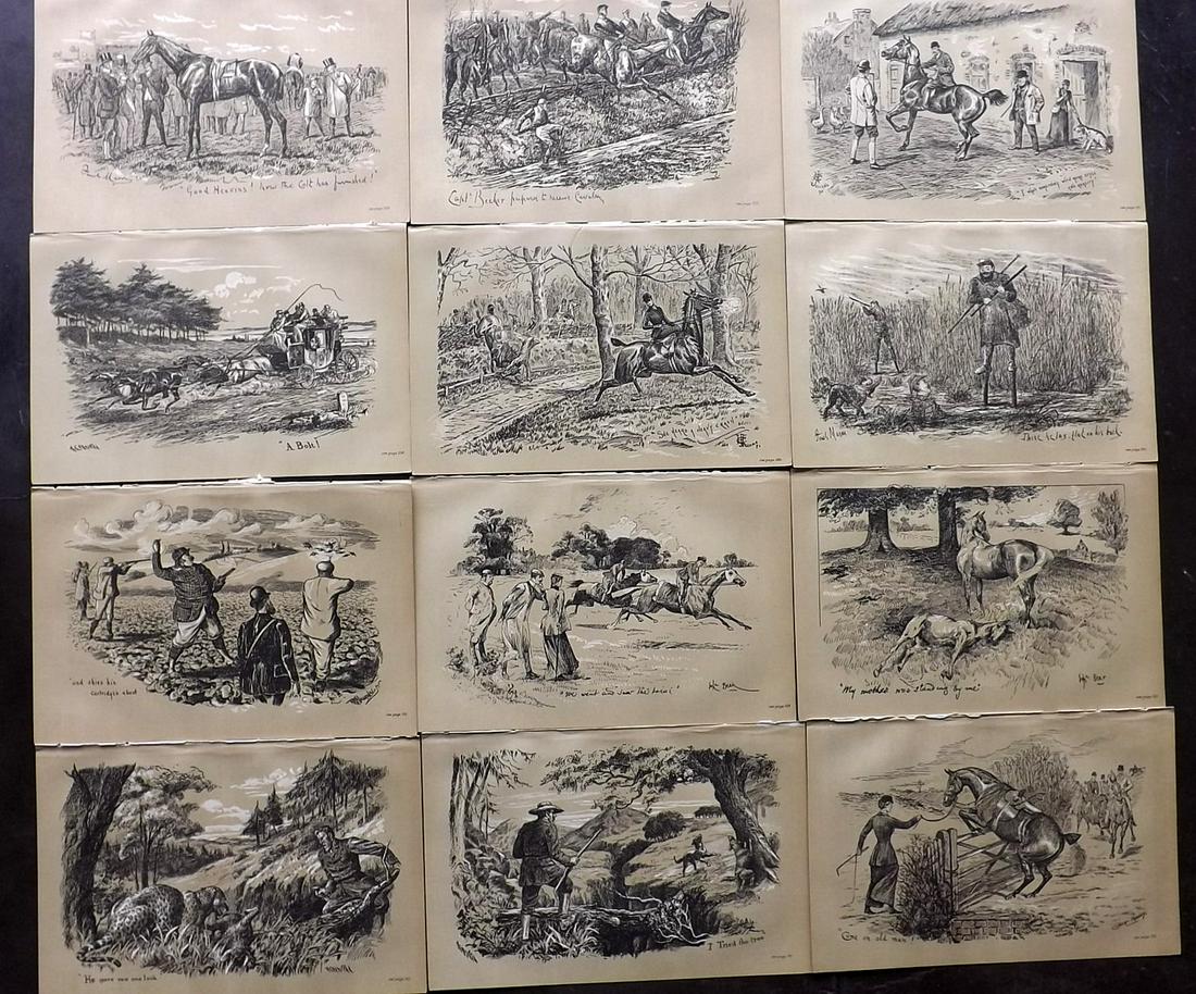 Fores C1890 Lot of 12 Antique Sporting Prints (1 of 2)