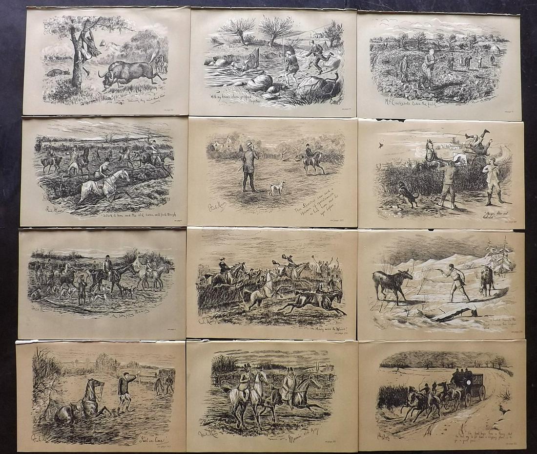 Fores C1890 Lot of 12 Antique Sporting Prints (1 of 2)