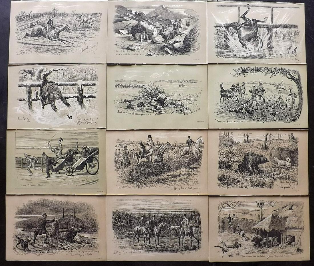 Fores C1890 Lot of 12 Antique Sporting Prints (1 of 2)
