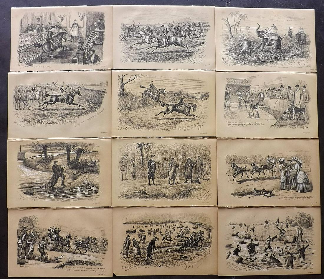 Fores C1890 Lot of 12 Antique Sporting Prints (1 of 2)