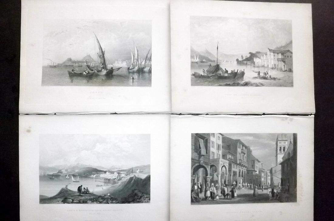 Wright, George 1840 Lot of 4 Prints of Corfu, Greece (1 of 2)