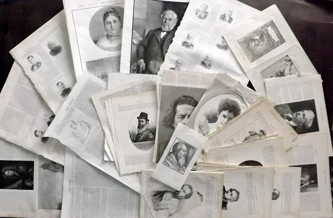 Portraits 19th Cent. Lot of 50+ Illustrated Sheets (1 of 8)