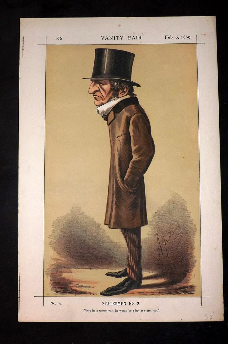 Vanity Fair Print 1869 William Gladstone, PM (1 of 2)