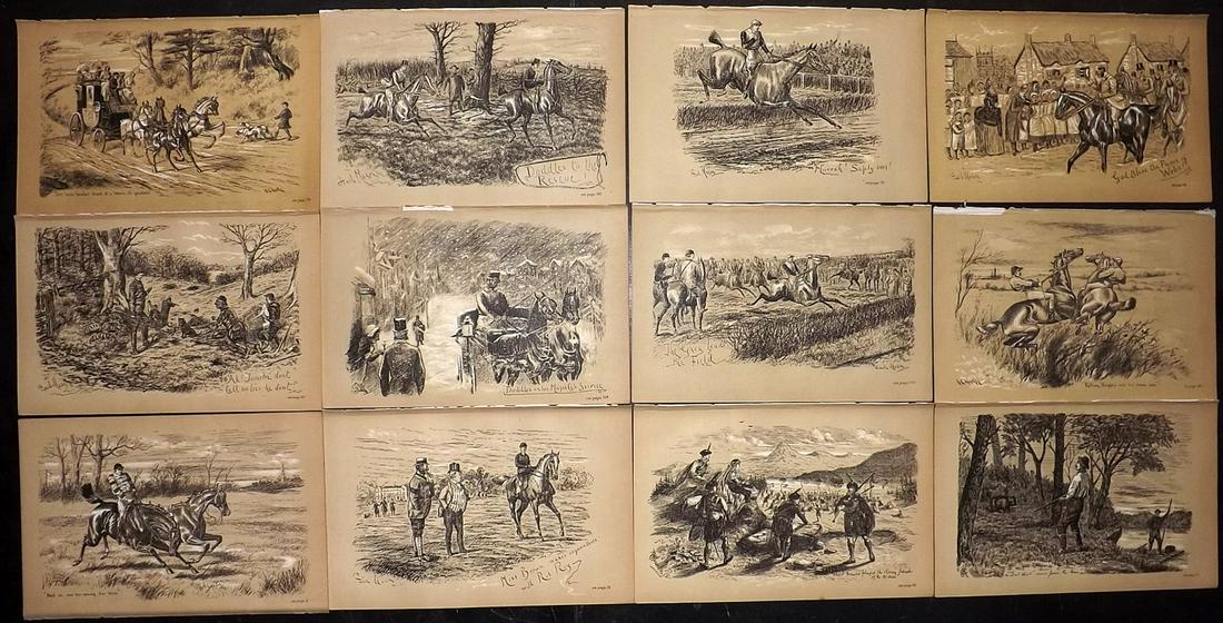 Fores C1890 Lot of 12 Antique Sporting Prints (1 of 2)