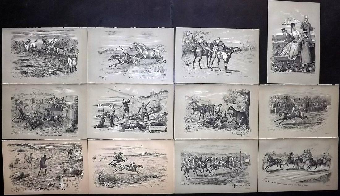 Fores C1890 Lot of 12 Antique Sporting Prints (1 of 2)