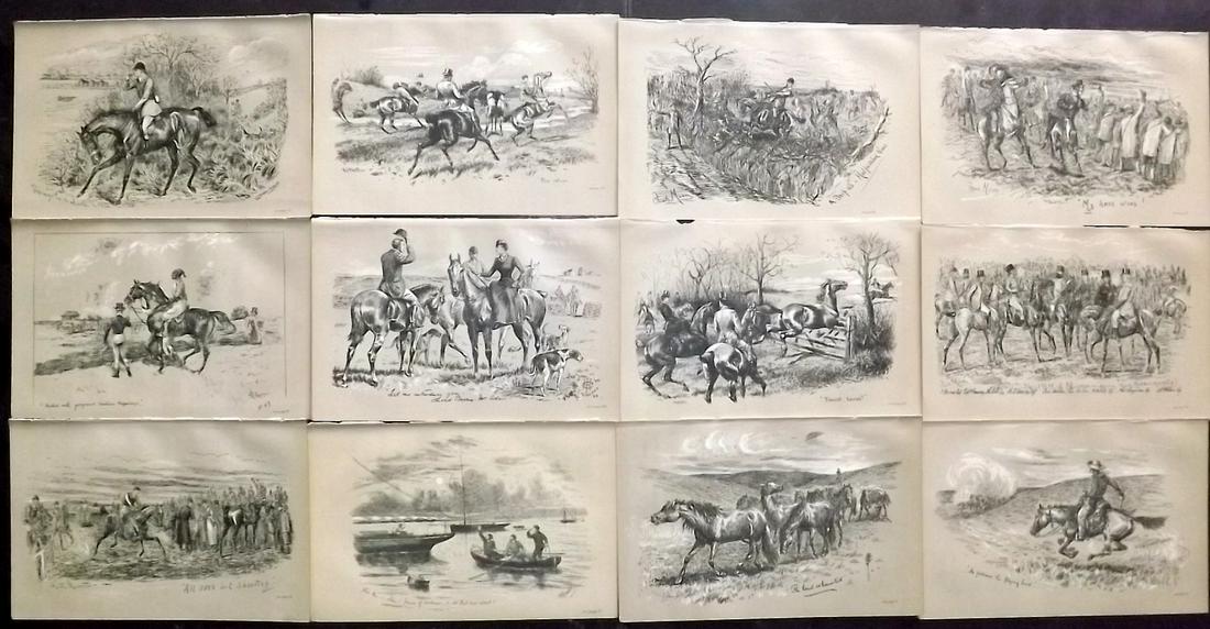 Fores C1890 Lot of 12 Antique Sporting Prints (1 of 2)