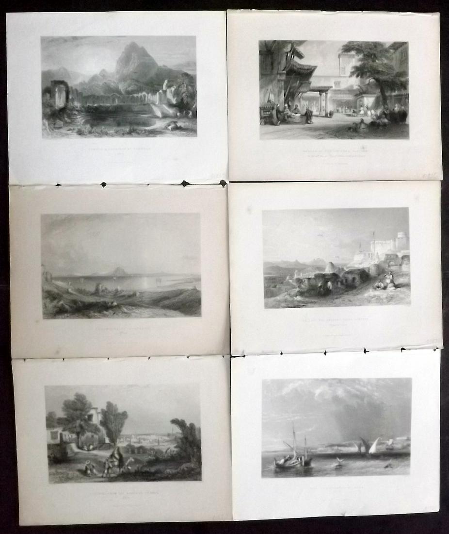 Wright, George 1840 Lot of 6 Prints of Algeria, Tunisia (1 of 2)