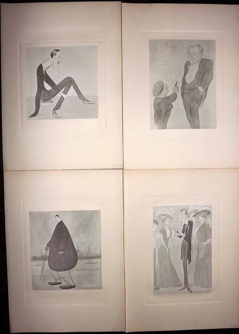 Beerbohm, Max 1907 Lot of 4 Folio Caricatures (1 of 2)