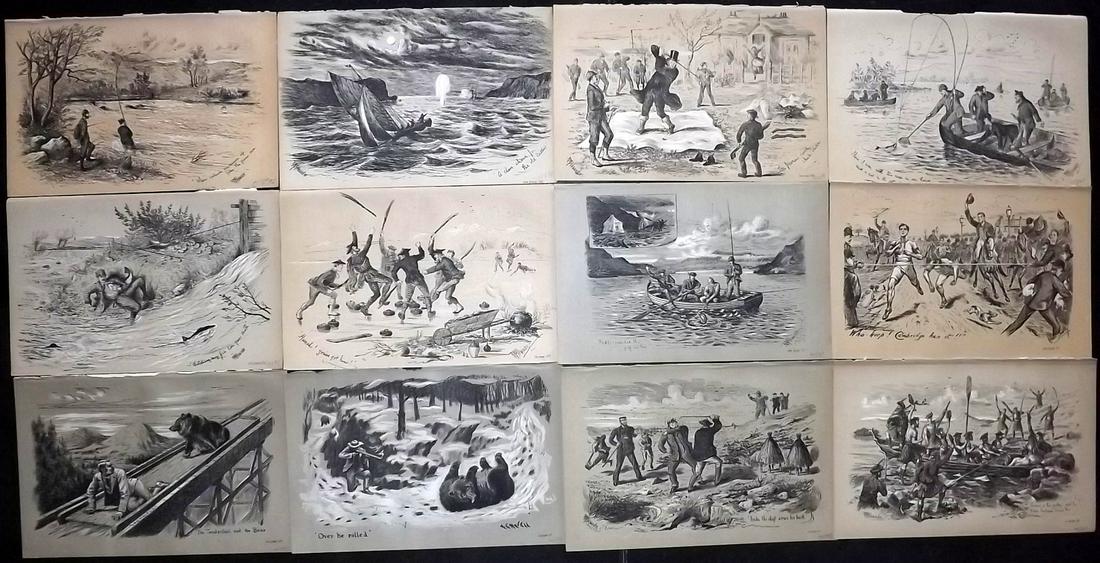 Fores C1890 Lot of 12 Antique Sporting Prints (1 of 2)
